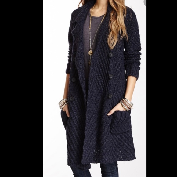 Free People Jackets & Blazers - Free People Buttermilk Biscuit Chunky Sweater Coat